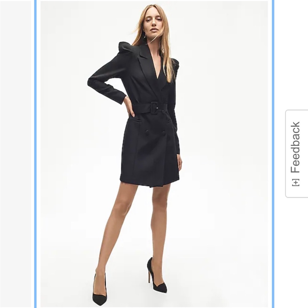 Puff Sleeve Belted Blazer Dress xs
